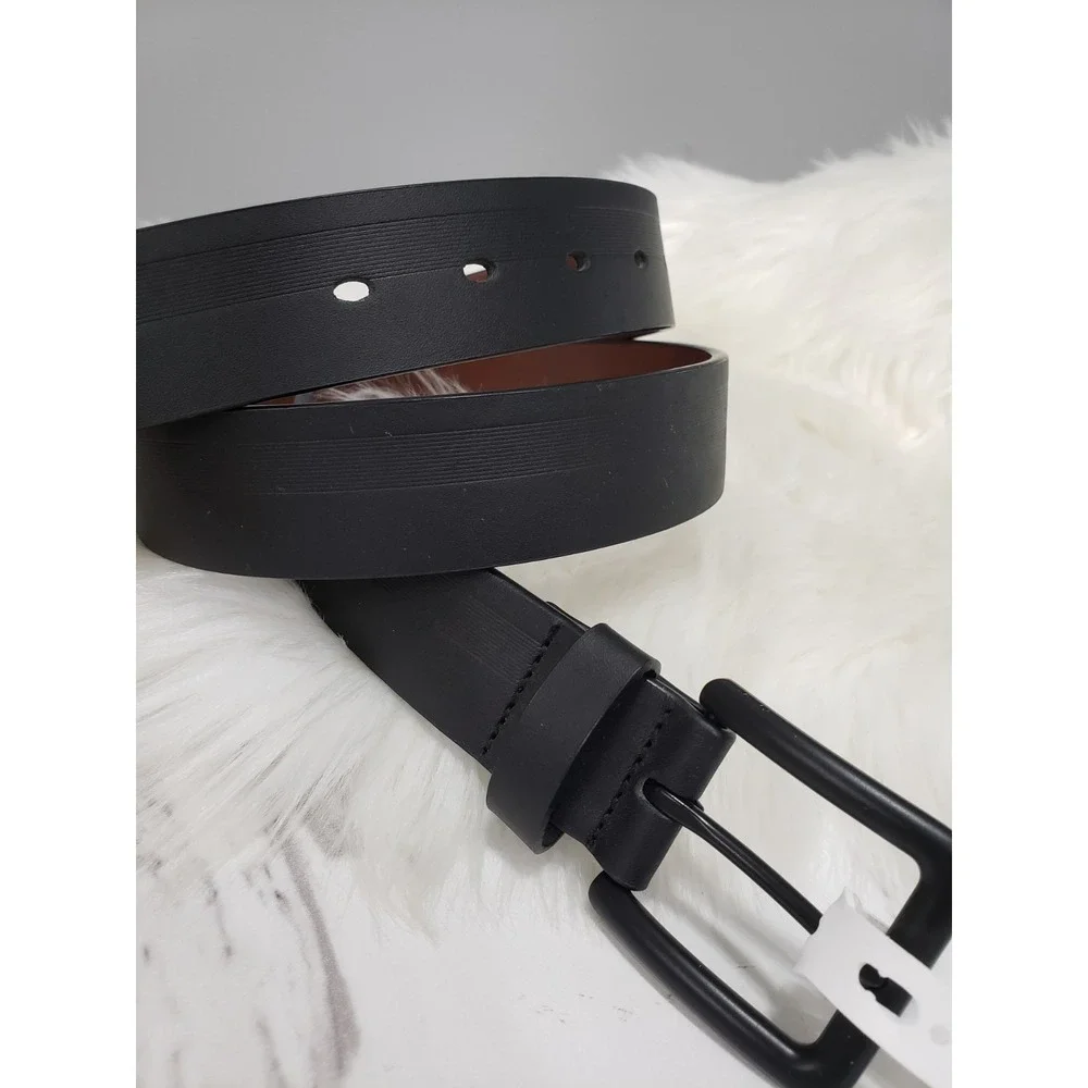 NEW SIZE 34 Penguin By Munsingwear Black Genuine Leather Men's Belt Smooth Dress